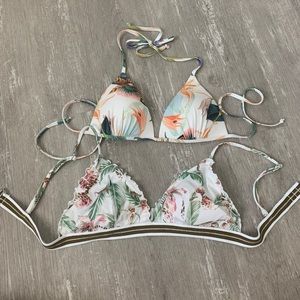 2 Triangle bikini tops